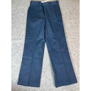 NWT VTG 70s Dickies Plain Front Twill Work Chino Pants Mens 30x30 Navy Blue Work
